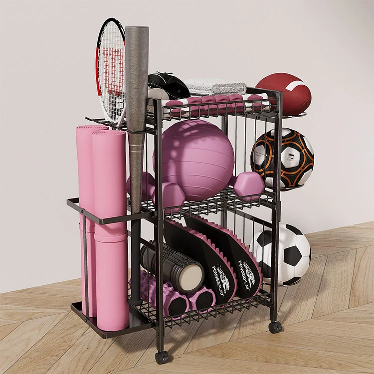 Vloerstaande metalen yogamat opbergrek